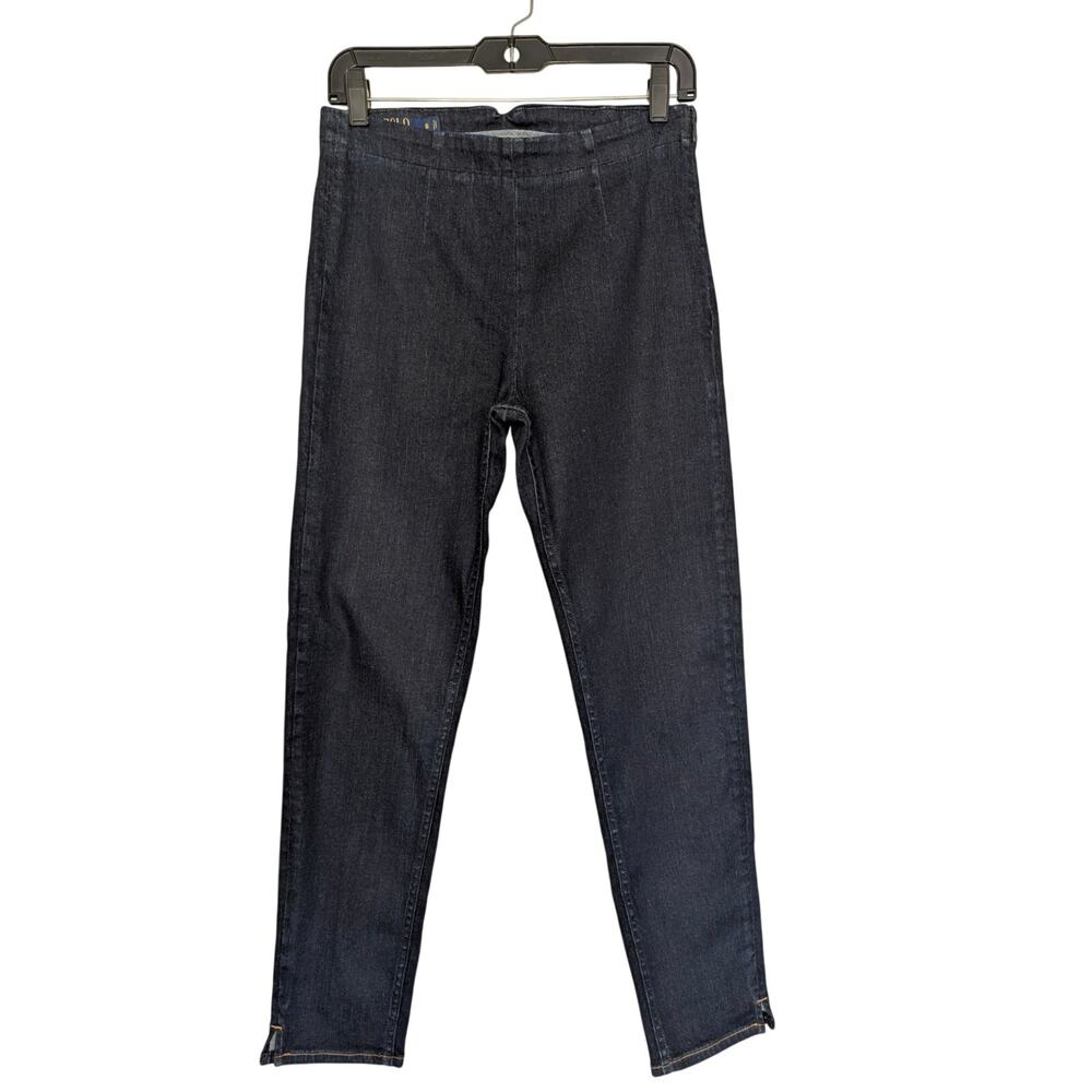 POLO Ralph Lauren Women Jeans, Dark Wash Side Zipper Pull-On Jeans, Sz 6